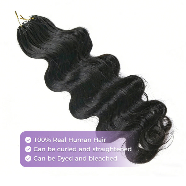 Indian Natural Hair – Body Wave Crochet Human Hair – 18 Inch (Beginner Friendly)
